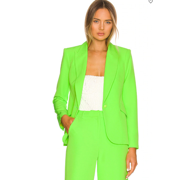 NEW $1115 L'agence Chartreuse Lime Green Chamberlain Pilar Suit Set 6 S - Picture 3 of 6
